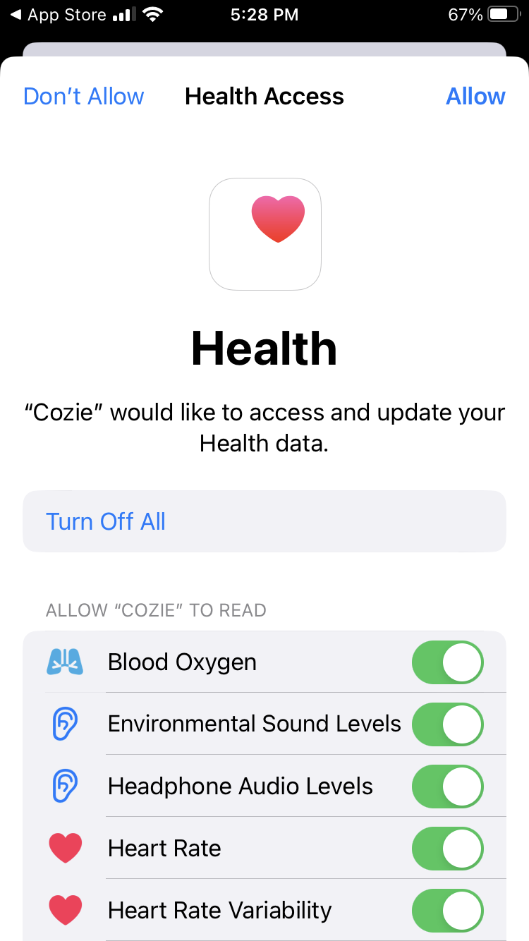 Health data accept